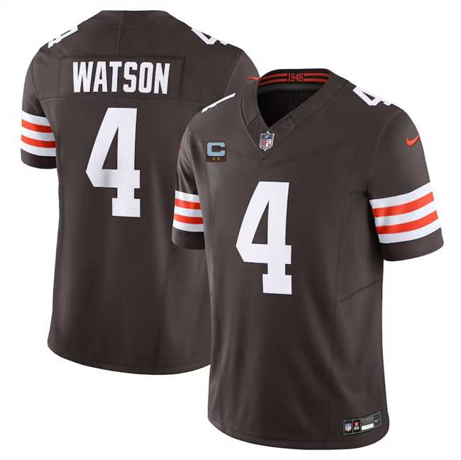 Men & Women & Youth Cleveland Browns #4 Deshaun Watson Brown 2024 F.U.S.E. With 2-Star C Patch Vapor Untouchable Limited Stitched Jersey